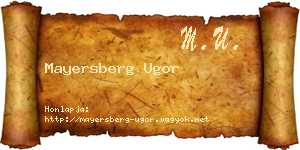 Mayersberg Ugor névjegykártya